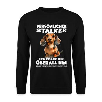 Geschenkidee Hundebesitzer Dackel T - Unisex Pullover - Schwarz - Vorne - Alina (178cm) & Michal (187cm)