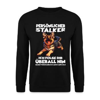 Deutscher Schäferhund Gassi T Hunde Schäferhund - Unisex Pullover - Schwarz - Vorne - Alina (178cm) & Michal (187cm)