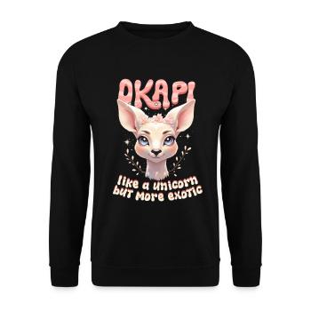 Okapi Like A Unicorn But More Exotic - Unisex Sweatshirt - black - Front - Alina (178cm) & Michal (187cm)