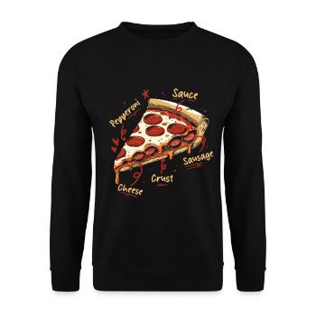 Pizza aux saucisses : anatomie de la meilleure pizza - Sweat-shirt Unisexe - noir - Devant - Alina (178cm) & Michal (187cm)