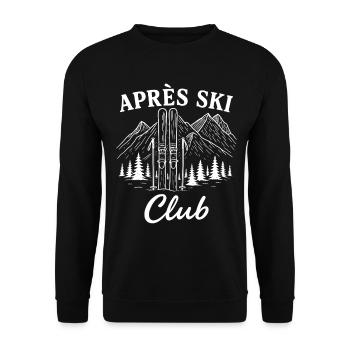 Après Ski Club - Unisex Sweatshirt - black - Front - Alina (178cm) & Michal (187cm)