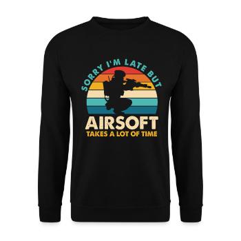 Conception rétro à retard temporel de l’airsoft - Sweat-shirt Unisexe - noir - Devant - Alina (178cm) & Michal (187cm)