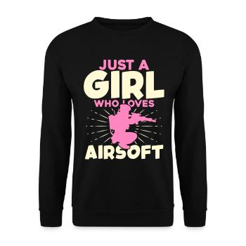 Just a Girl Who Loves Airsoft - Unisex Sweatshirt - black - Front - Alina (178cm) & Michal (187cm)