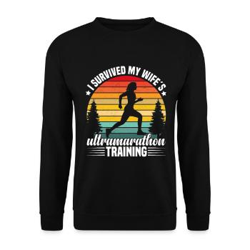 Ultraläufer Ultramarathon Training 100 Meilen - Unisex Pullover - Schwarz - Vorne - Alina (178cm) & Michal (187cm)