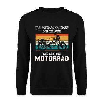 Vintage Motorcycle Dream Retro Stripes - Unisex Sweatshirt - black - Front - Alina (178cm) & Michal (187cm)