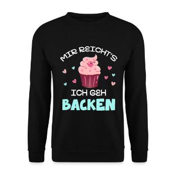 J’en ai assez : je vais faire du cupcake - Sweat-shirt Unisexe - noir - Devant - Alina (178cm) & Michal (187cm)