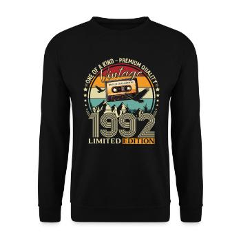 33rd Birthday Cassette December 1992 - Unisex Sweatshirt - black - Front - Alina (178cm) & Michal (187cm)