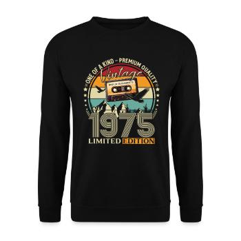 50e anniversaire cassette décembre 1975 - Sweat-shirt Unisexe - noir - Devant - Alina (178cm) & Michal (187cm)