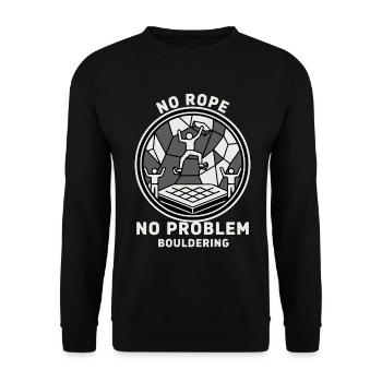 Pas de corde : pas de problème pour escalader en bloc - Sweat-shirt Unisexe - noir - Devant - Alina (178cm) & Michal (187cm)