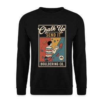 Inscris ça Envoie ça Bloc Co escalade - Sweat-shirt Unisexe - noir - Devant - Alina (178cm) & Michal (187cm)