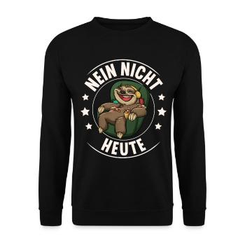 Sloth No Not Today - Unisex Sweatshirt - black - Front - Alina (178cm) & Michal (187cm)