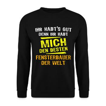 Cadeau de fabricant de fenêtres - Sweat-shirt Unisexe - noir - Devant - Alina (178cm) & Michal (187cm)
