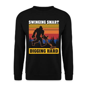 Sasquatches Pêche en terre avec Big Foot - Sweat-shirt Unisexe - noir - Devant - Alina (178cm) & Michal (187cm)