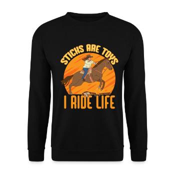 Anti Hobby Horsing - Unisex Sweatshirt - black - Front - Alina (178cm) & Michal (187cm)