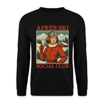 Apres Ski Social Club - Unisex Pullover - Schwarz - Vorne - Alina (178cm) & Michal (187cm)