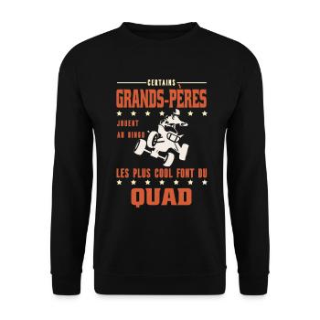 Certains Grands-Pères Font du Quad Humour Papy  - Sweat-shirt Unisexe - noir - Devant - Alina (178cm) & Michal (187cm)