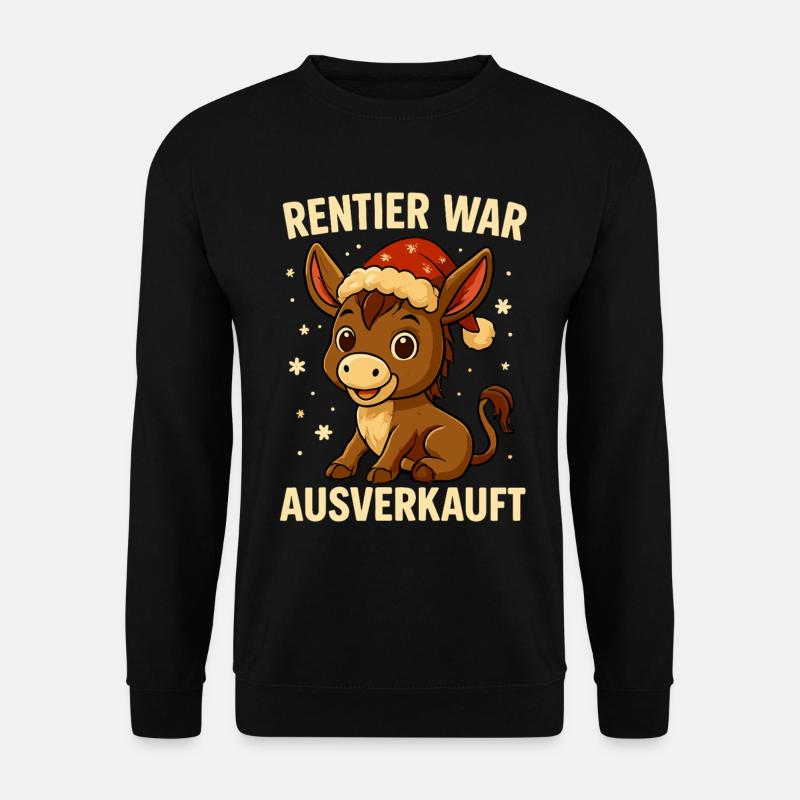 Reindeer a affiché complet Donkey Christmas - Sweat-shirt Unisexe - noir