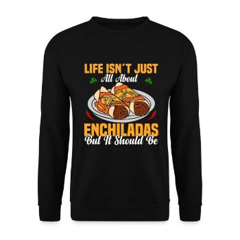 Enchilada-Essen Mexikanisches Feinschmecker-Enchilada-Kostüm - Unisex Pullover - Schwarz - Vorne - Alina (178cm) & Michal (187cm)