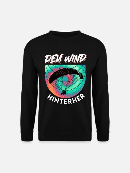 Paraglider FOLLOWING THE WIND Funny - Unisex Sweatshirt - black