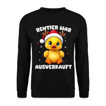 Renne était complet, Canard Noël - Sweat-shirt Unisexe - noir - Devant - Alina (178cm) & Michal (187cm)