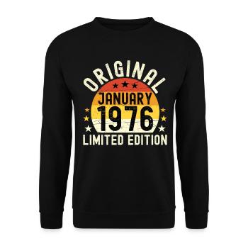 Anniversary January 1976 Limited Edition Original - Unisex Sweatshirt - black - Front - Alina (178cm) & Michal (187cm)