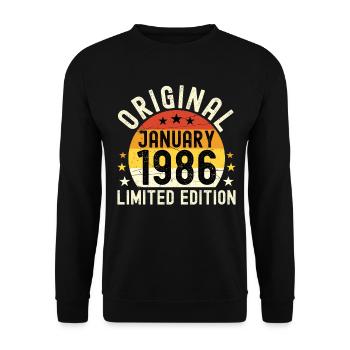 Anniversaire Janvier 1986 Limited Edition Original - Sweat-shirt Unisexe - noir - Devant - Alina (178cm) & Michal (187cm)