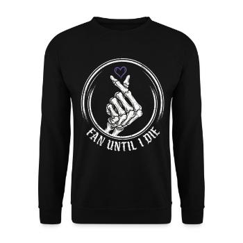 Fan until I Die – Skeleton Heart - Unisex Pullover - Schwarz - Vorne - Alina (178cm) & Michal (187cm)