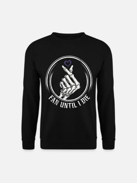 Fan until I Die – Skeleton Heart - Unisex Sweatshirt - black