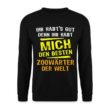Zookeeper Gift - Unisex Sweatshirt - black - Front - Alina (178cm) & Michal (187cm)
