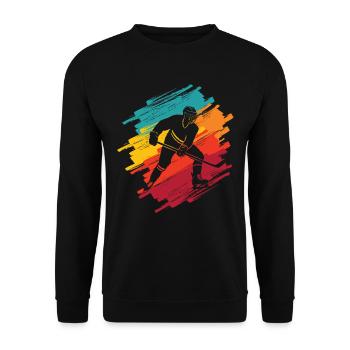 Joueurs de hockey sur glace Joueurs de hockey sur glace rétro masculins - Sweat-shirt Unisexe - noir - Devant - Alina (178cm) & Michal (187cm)