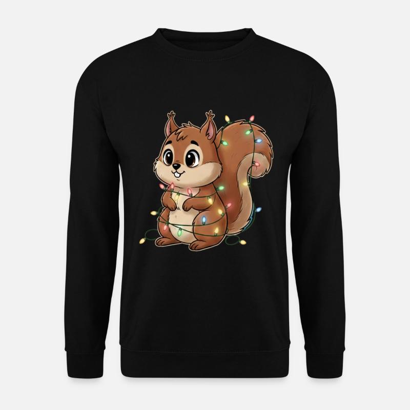Lichterbehängtes Eichhörnchen - Unisex Pullover - Schwarz