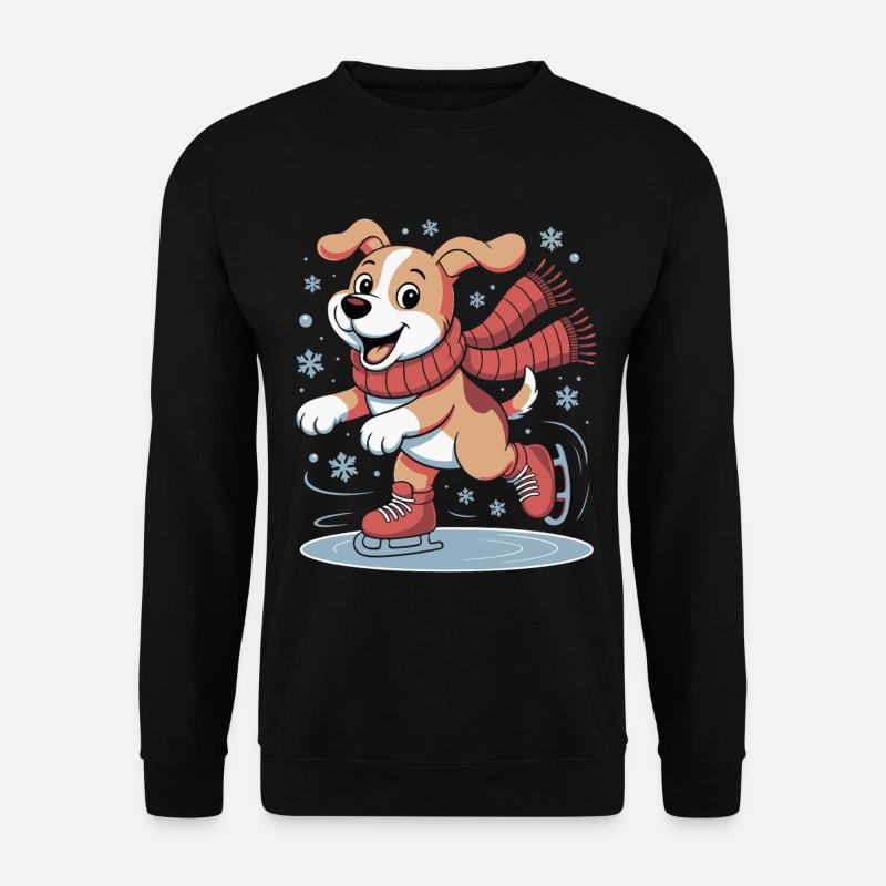 Winterhund Skate-Spass - Unisex Pullover - Schwarz