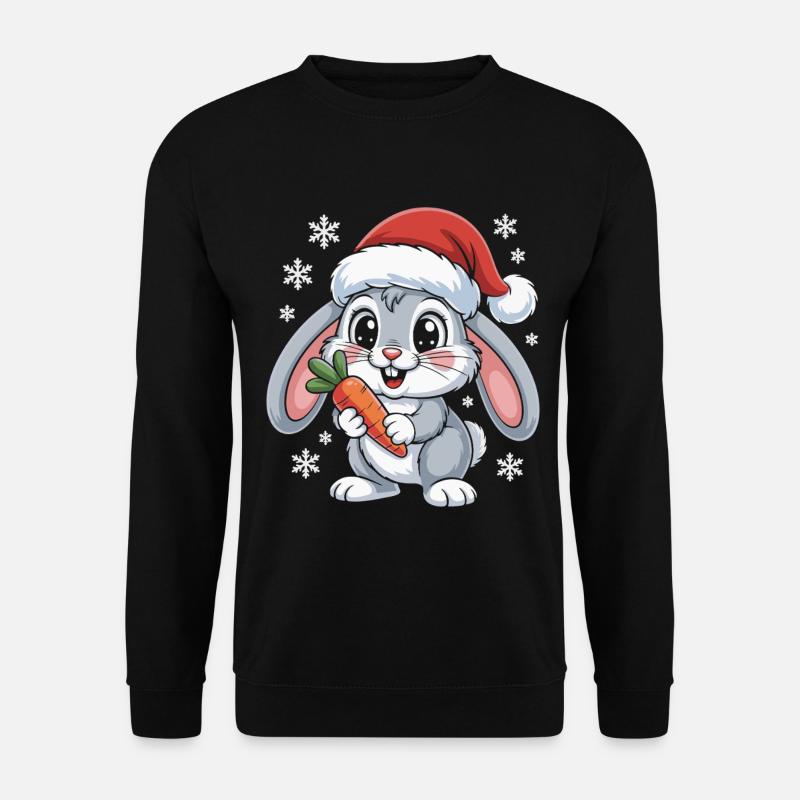 Lapin d’hiver avec carotte - Sweat-shirt Unisexe - noir