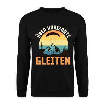 Parapente PLANANT SUR LES HORIZONS Drôle - Sweat-shirt Unisexe - noir - Devant - Alina (178cm) & Michal (187cm)