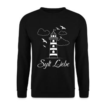 North Sea Holiday SYLT LOVE Funny - Unisex Sweatshirt - black - Front - Alina (178cm) & Michal (187cm)