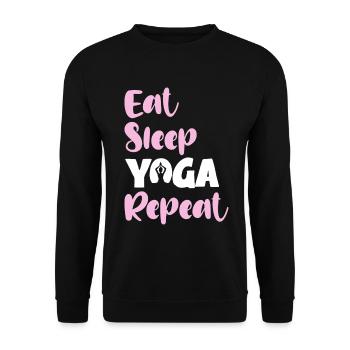 Mange Sommeil Yoga Répéter - Sweat-shirt Unisexe - noir - Devant - Alina (178cm) & Michal (187cm)