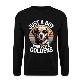 Golden Retriever Sunglasses - Unisex Sweatshirt - black - Front - Alina (178cm) & Michal (187cm)