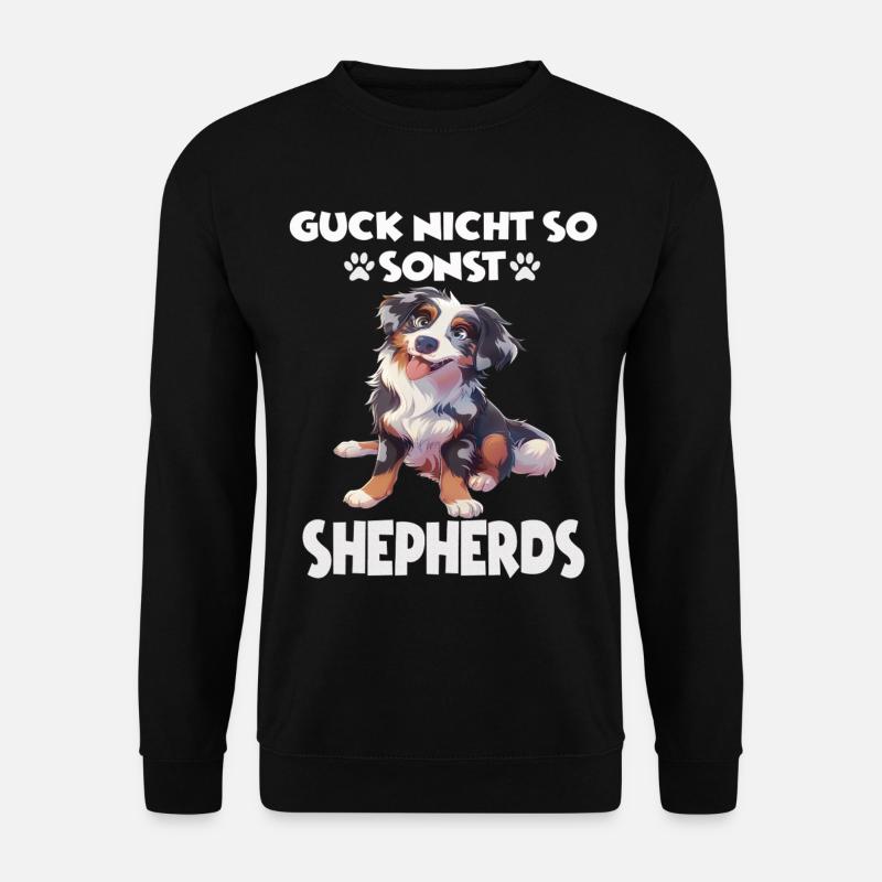 Australian Shepherd T Gassi Hundehalter Aussie - Unisex Pullover - Schwarz