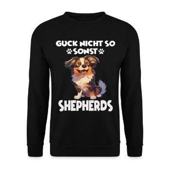 Dictons de chiens Promenade cadeau pour amoureux des chiens AUSSIE - Sweat-shirt Unisexe - noir - Devant - Alina (178cm) & Michal (187cm)
