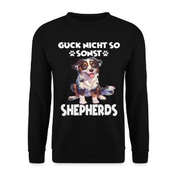 Dog Australian Shepherd T Dog Owner Gift - Unisex Sweatshirt - black - Front - Alina (178cm) & Michal (187cm)