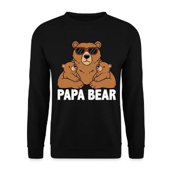 Papa Bear - Unisex Sweatshirt - black - Front - Alina (178cm) & Michal (187cm)