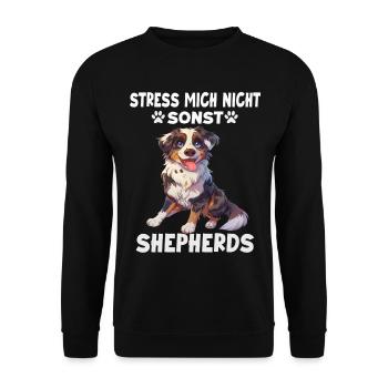 Hunde Sprüche Hundeliebhaber Geschenk Gassi Aussie - Unisex Pullover - Schwarz - Vorne - Alina (178cm) & Michal (187cm)