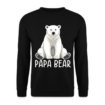 Papa Bear - Unisex Sweatshirt - black - Front - Alina (178cm) & Michal (187cm)