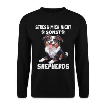 Australian Shepherd T Gassi  Hundehalter Australia - Unisex Pullover - Schwarz - Vorne - Alina (178cm) & Michal (187cm)