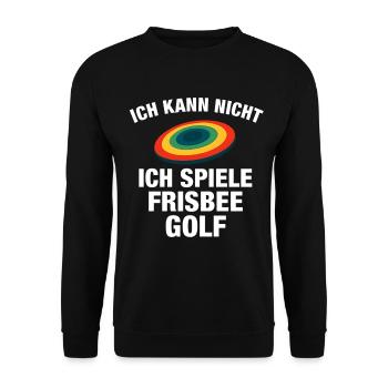 Frisbee Golf Ausrede - Unisex Pullover - Schwarz - Vorne - Alina (178cm) & Michal (187cm)