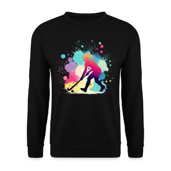 Hockey sur gazon, joueur de hockey sur gazon, hockey - Sweat-shirt Unisexe - noir - Devant - Alina (178cm) & Michal (187cm)
