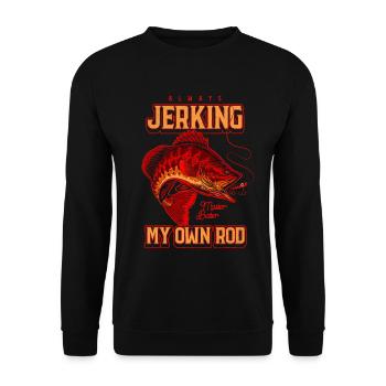 Always Jerking My Rod Funny Fishing - Unisex Sweatshirt - black - Front - Alina (178cm) & Michal (187cm)