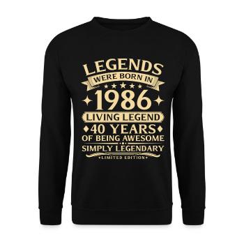 Vintage 1986 Vintage Born 40th Birthday - Unisex Sweatshirt - black - Front - Alina (178cm) & Michal (187cm)