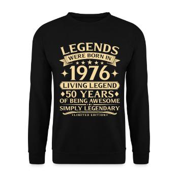 Vintage 1976 Vintage Né 50e anniversaire - Sweat-shirt Unisexe - noir - Devant - Alina (178cm) & Michal (187cm)