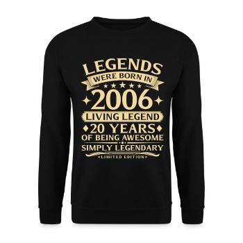 Vintage 2006 Vintage Born 20th Birthday - Unisex Sweatshirt - black - Front - Alina (178cm) & Michal (187cm)